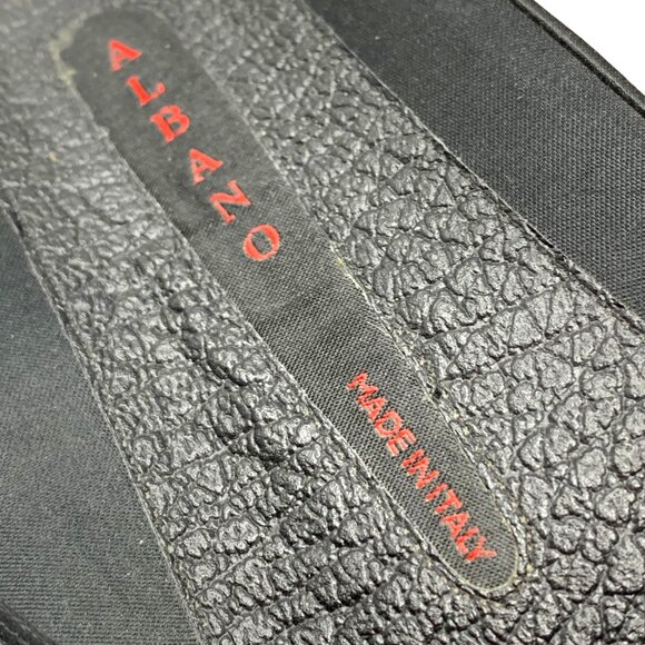 Albano Black Satin Leather Bejeweled Toe Post‎ Sandals - Picture 3 of 11